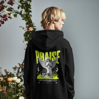 Praise Christian T-Shirt | Praying Angel Tee | Premium Quality Faith Apparel | Gratitude Worship Shirt
