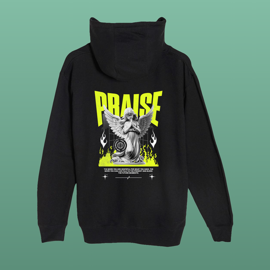 Praise Christian Hoodie | Praying Angel Pullover | Premium Quality Faith Apparel | Gratitude Worship Hoodie