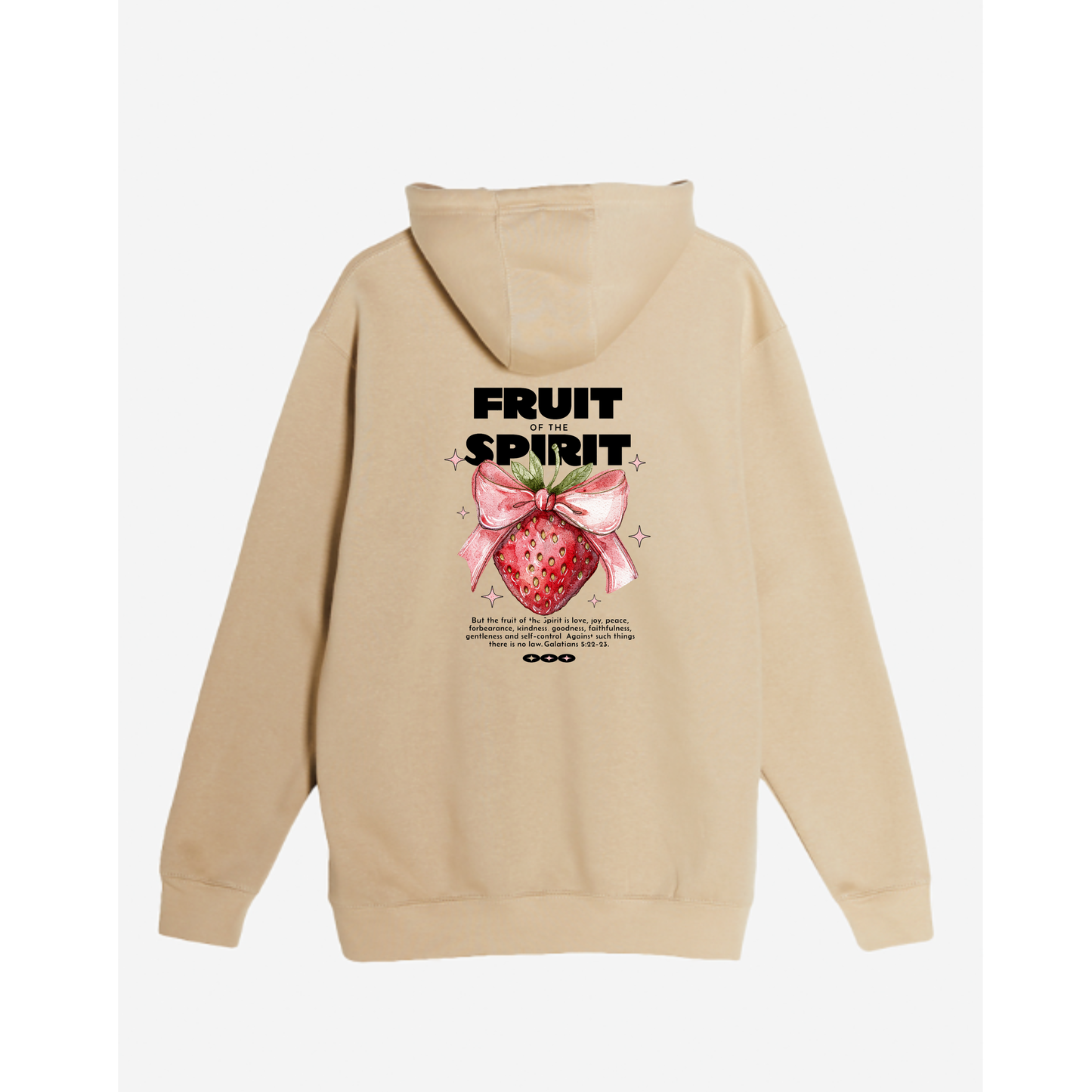 Fruit of the Spirit Hoodie | Galatians 5:22-23 | Premium Pullover Christian Hoodie | Strawberry Faith Design | Faith & Flow