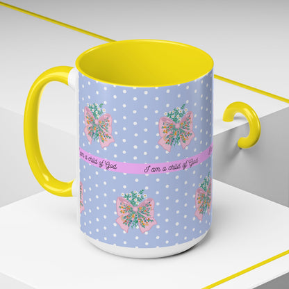Inspirational Accent Coffee Mug - "I Am a Child of God" - Perfect for Faith & Positive Vibes