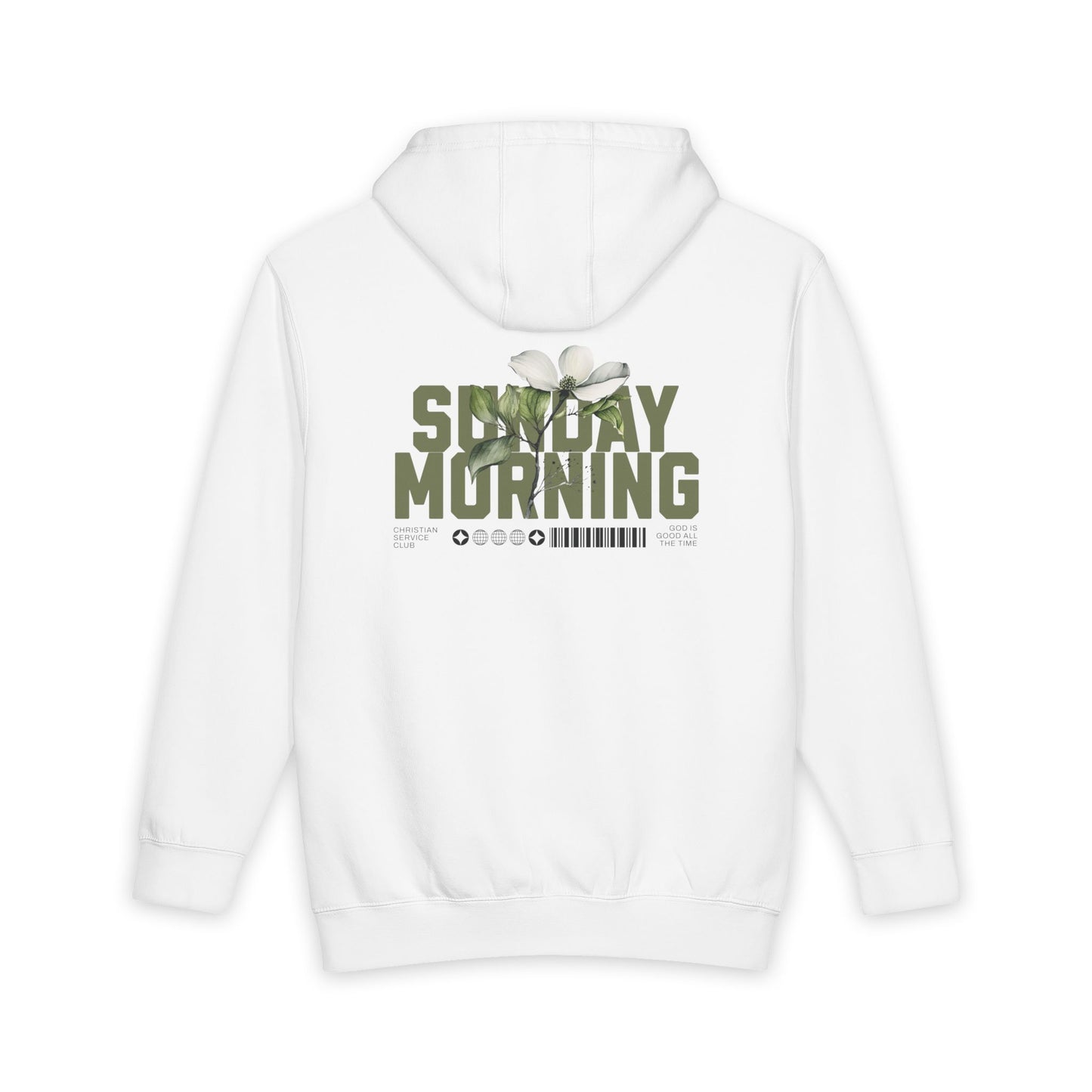 Womens Premium Christian Hoodie Sunday Morning (John 15:9 Faith Hoodie)