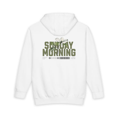 Womens Premium Christian Hoodie Sunday Morning (John 15:9 Faith Hoodie)