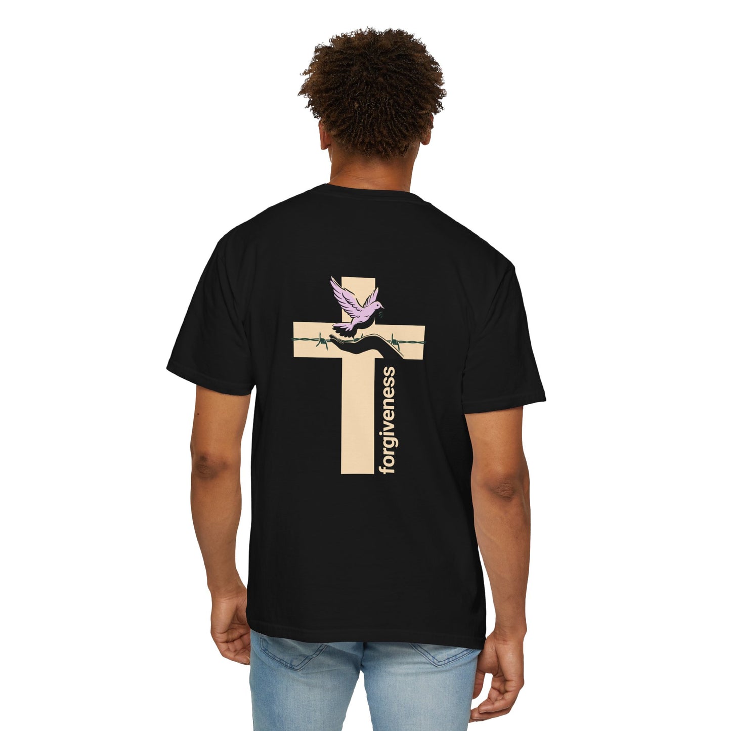Forgiveness Cross Dove Tee – Men’s Christian Shirt for Healing, Faith & Renewal