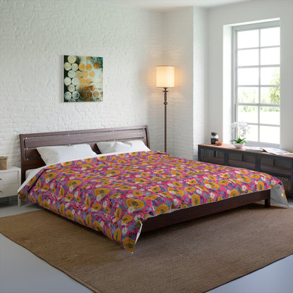 Bed Comforter - Papayas, Spring and Love!