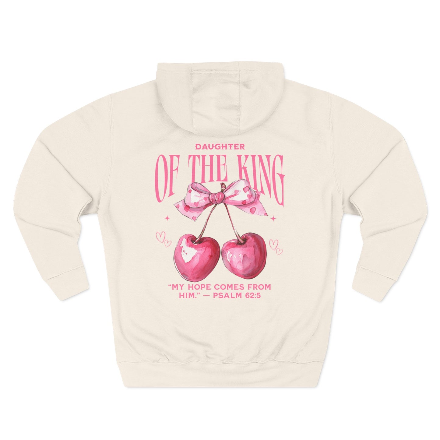 Daughter of the King Cherry Hoodie | Oversized Faith Streetwear | Psalm 62:5