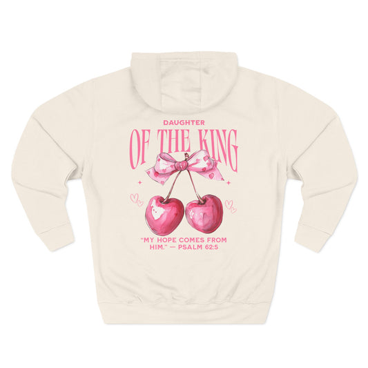 Daughter of the King Cherry Hoodie | Oversized Faith Streetwear | Psalm 62:5