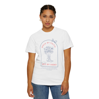 Walk by Faith Not by Sight Shirt – Christian Cowgirl Tee for Women | Floral Western Faith T-Shirt