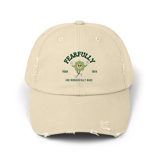 Unisex Distressed Cap with 'Fearfully Made' Design, Vintage Style Hat, Perfect Gift for Moms, Great for Everyday Wear, Casual [...]