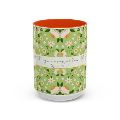 Inspirational Floral Mug - Colorful 11oz & 15oz Coffee Cups with Uplifting Quote