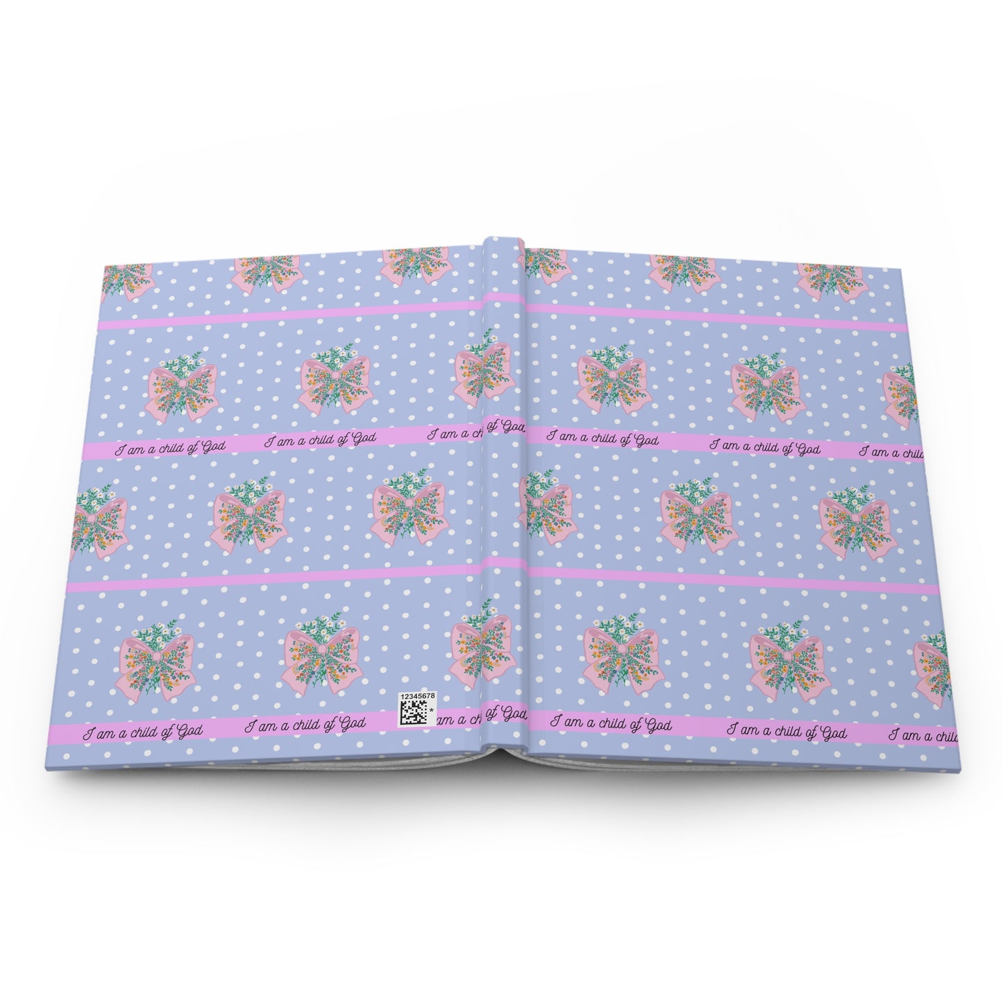 Inspirational Hardcover Journal - I Am a Child of God - Polka Dot Design