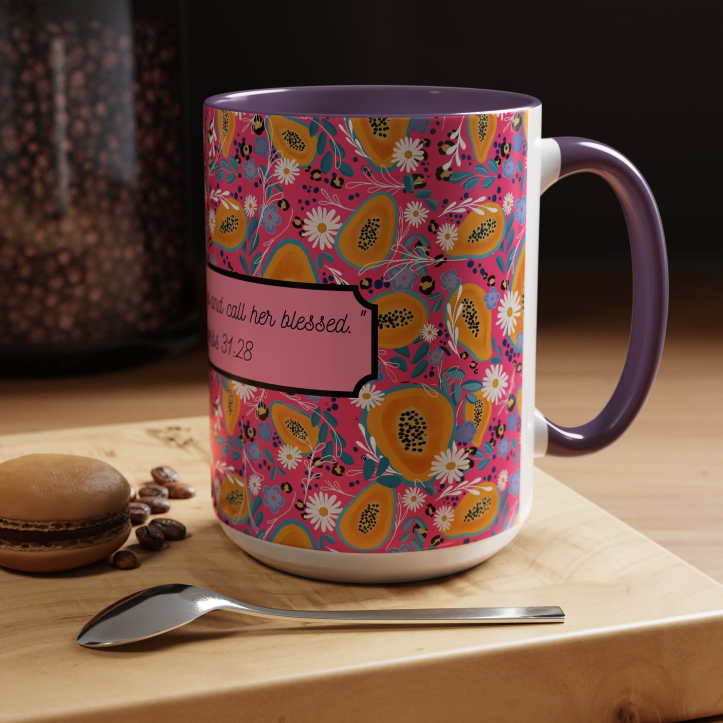 proverbs 31:28 christian mug lifestyle faith and flow women