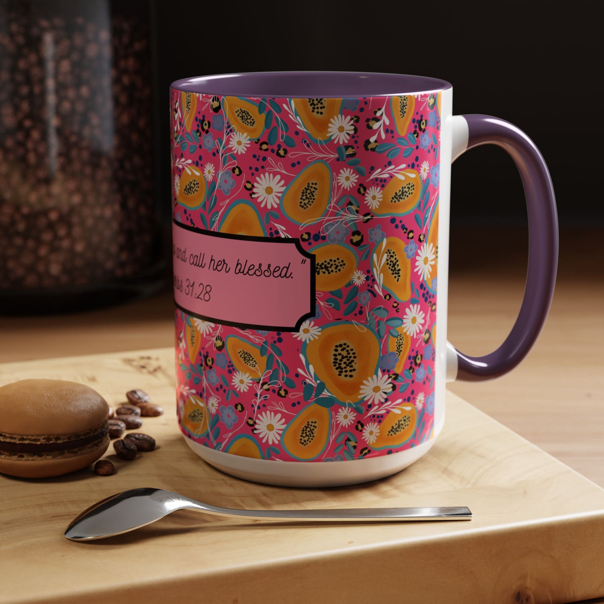 proverbs 31:28 christian mug lifestyle faith and flow women