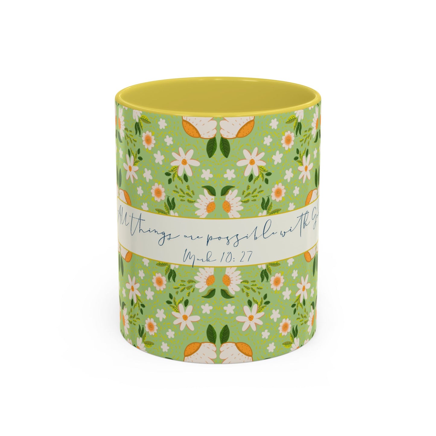 Inspirational Floral Mug - Colorful 11oz & 15oz Coffee Cups with Uplifting Quote
