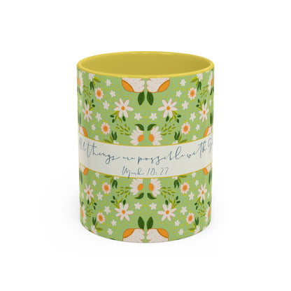 Inspirational Floral Mug - Colorful 11oz & 15oz Coffee Cups with Uplifting Quote