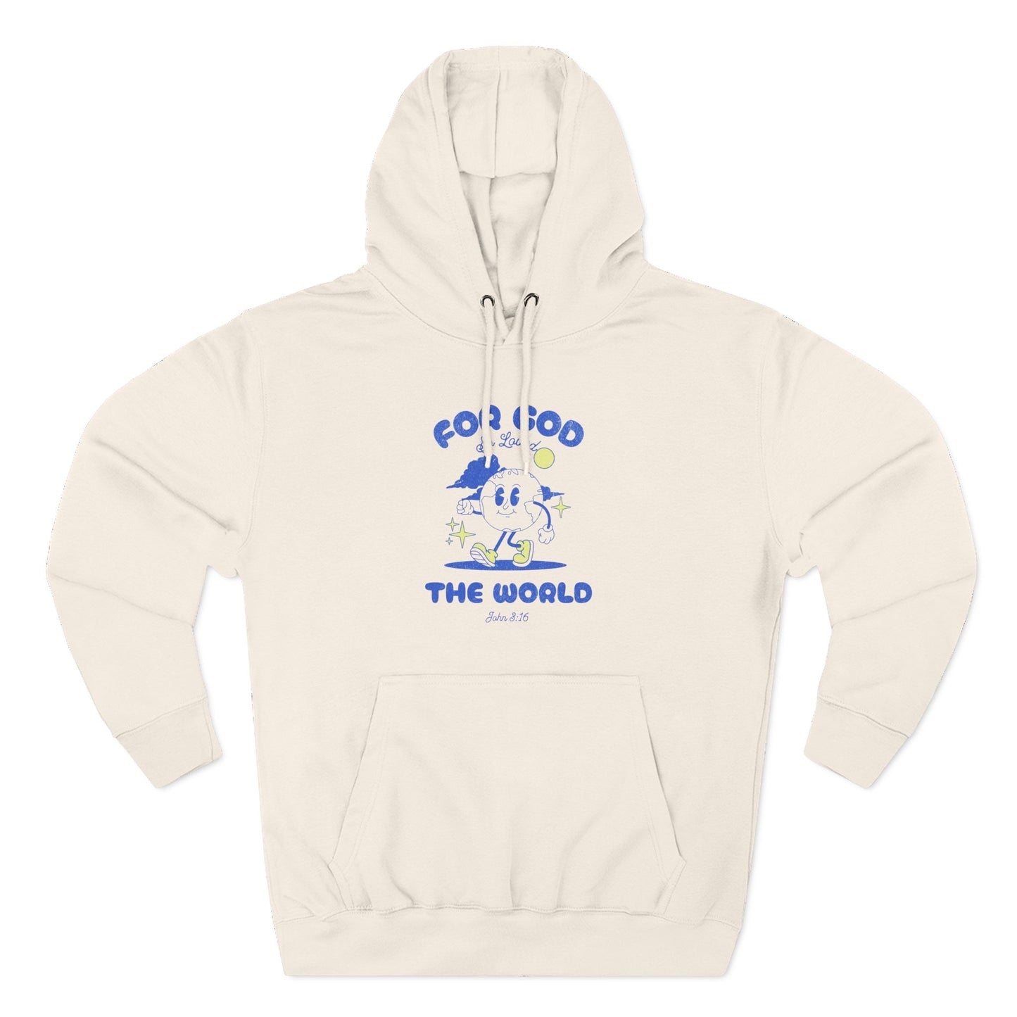 For God So Loved the World Hoodie - John 3:16 Christian Hoodie White - Vintage Retro Faith Sweatshirt