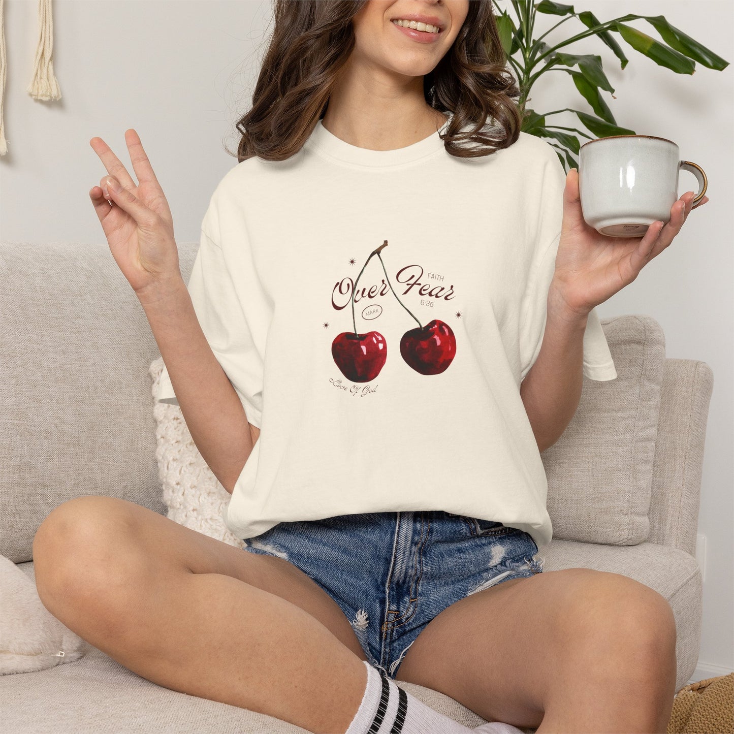 Faith Over Fear T-Shirt for Women – Mark 5:36 Christian Graphic Tee
