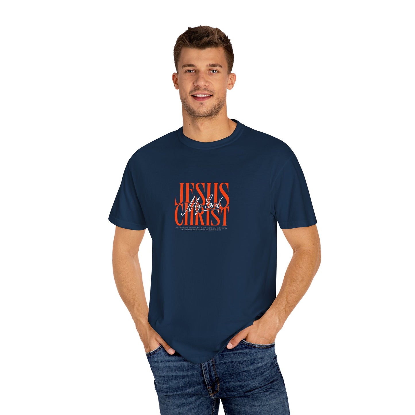 Jesus Christ Is My Lord Oversized T-Shirt | John 3:16 Christian Tee | Bold Faith Statement Shirt | Premium Garment-Dyed Cotton