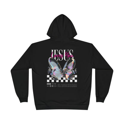 Jesus Loves You Hoodie | John 15:9 & John 13:34 Christian Butterfly Sweatshirt.