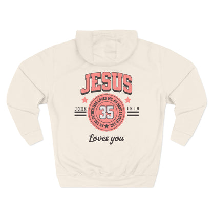 womens faith hoodie jesus loves you john 15:9 faith and flow