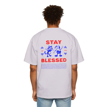 Stay Blessed Oversized T-Shirt | Retro Christian Tee | Premium Heavy Weight Vintage Faith Apparel | Gratitude & Joy Design | Faith & Flow