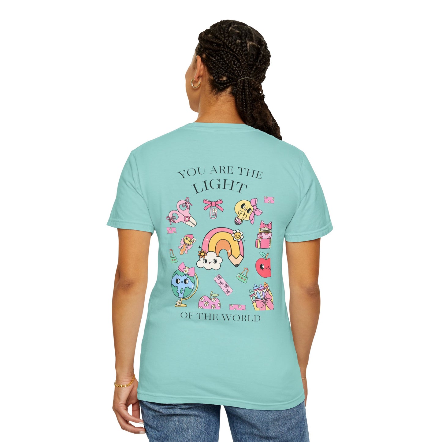 Back to School “Light of the World” Comfort Colors® Tee – Women’s Fit, Chistian Tee, Casual Outfit