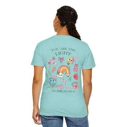 Back to School “Light of the World” Comfort Colors® Tee – Women’s Fit, Chistian Tee, Casual Outfit