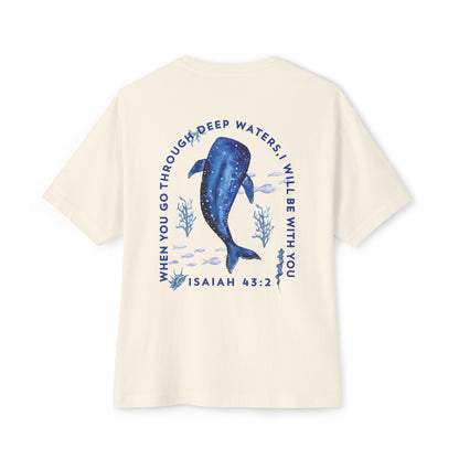 Christian Men’s Oversized Tee | Walk Through Deep Waters Isaiah 43:2