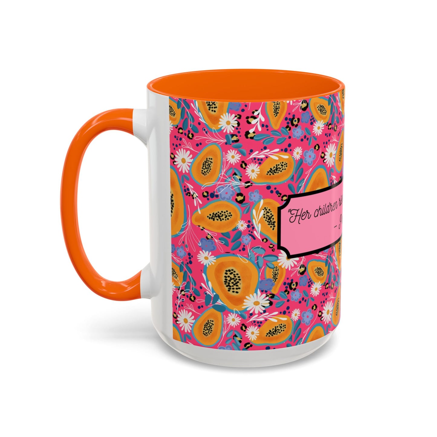 proverbs 31:28 floral mug 15oz navy christian gift for women