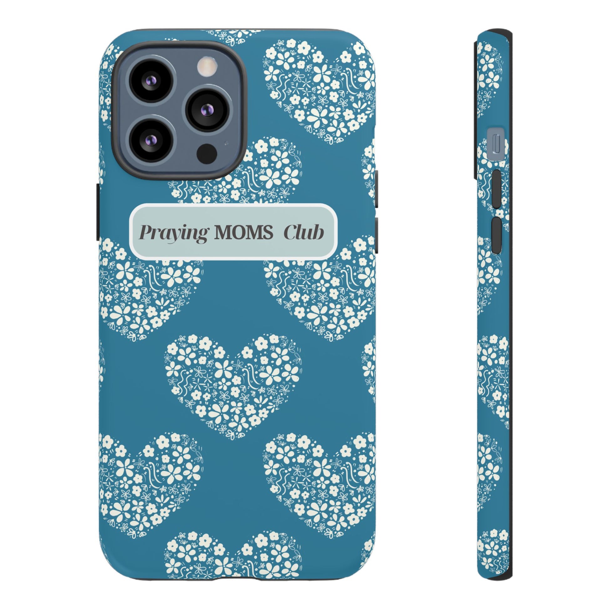 christian phone case for women praying moms floral heart