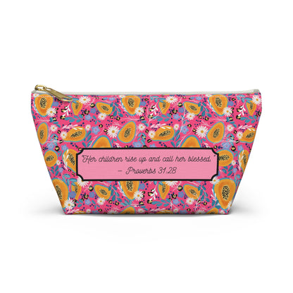 Mother’s Day Floral Accessory Pouch – Proverbs 31:28