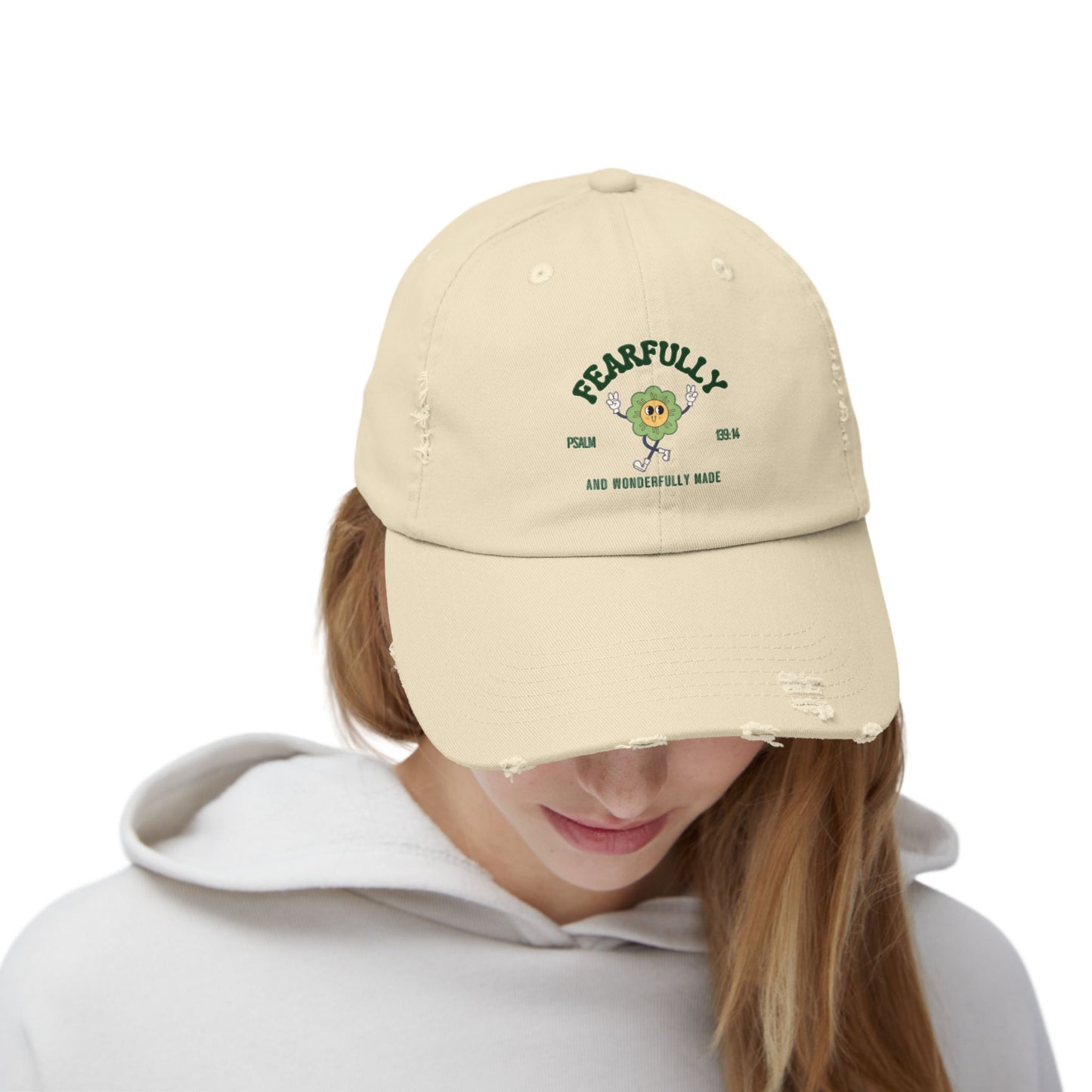Unisex Distressed Cap with 'Fearfully Made' Design, Vintage Style Hat, Perfect Gift for Moms, Great for Everyday Wear, Casual [...]