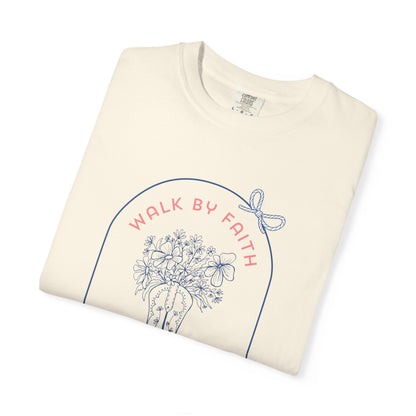 Walk by Faith Not by Sight Shirt – Christian Cowgirl Tee for Women | Floral Western Faith T-Shirt