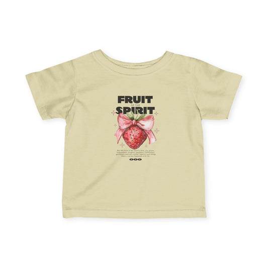Fruit of the Spirit Infant T-Shirt | Galatians 5:22-23 | Soft Baby Christian Tee | Strawberry Faith Shirt | Faith & Flow Kids