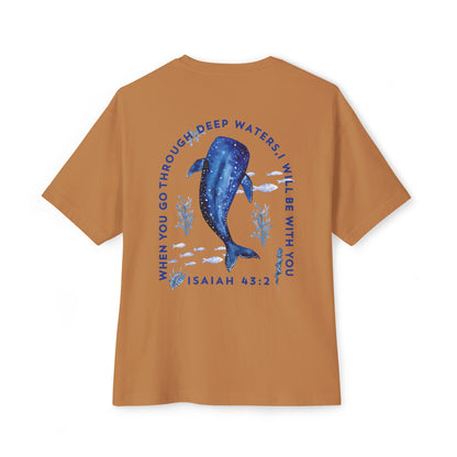 Christian Men’s Oversized Tee | Walk Through Deep Waters Isaiah 43:2