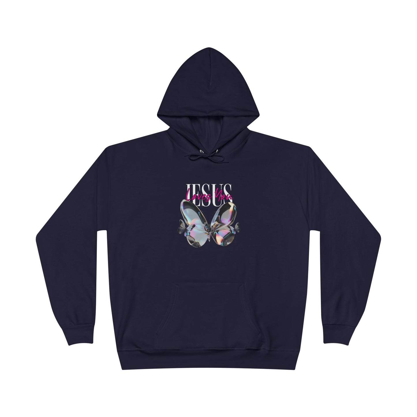 Jesus Loves You Hoodie | John 15:9 & John 13:34 Christian Butterfly Sweatshirt.
