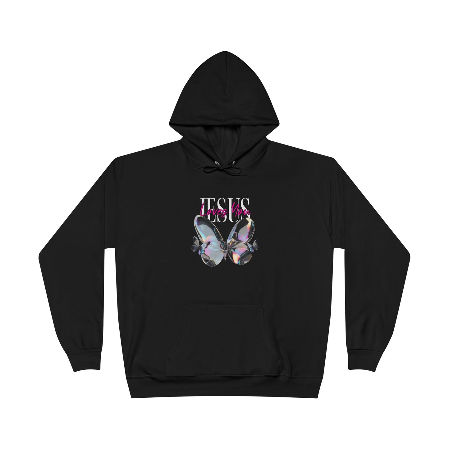 Jesus Loves You Hoodie | John 15:9 & John 13:34 Christian Butterfly Sweatshirt.