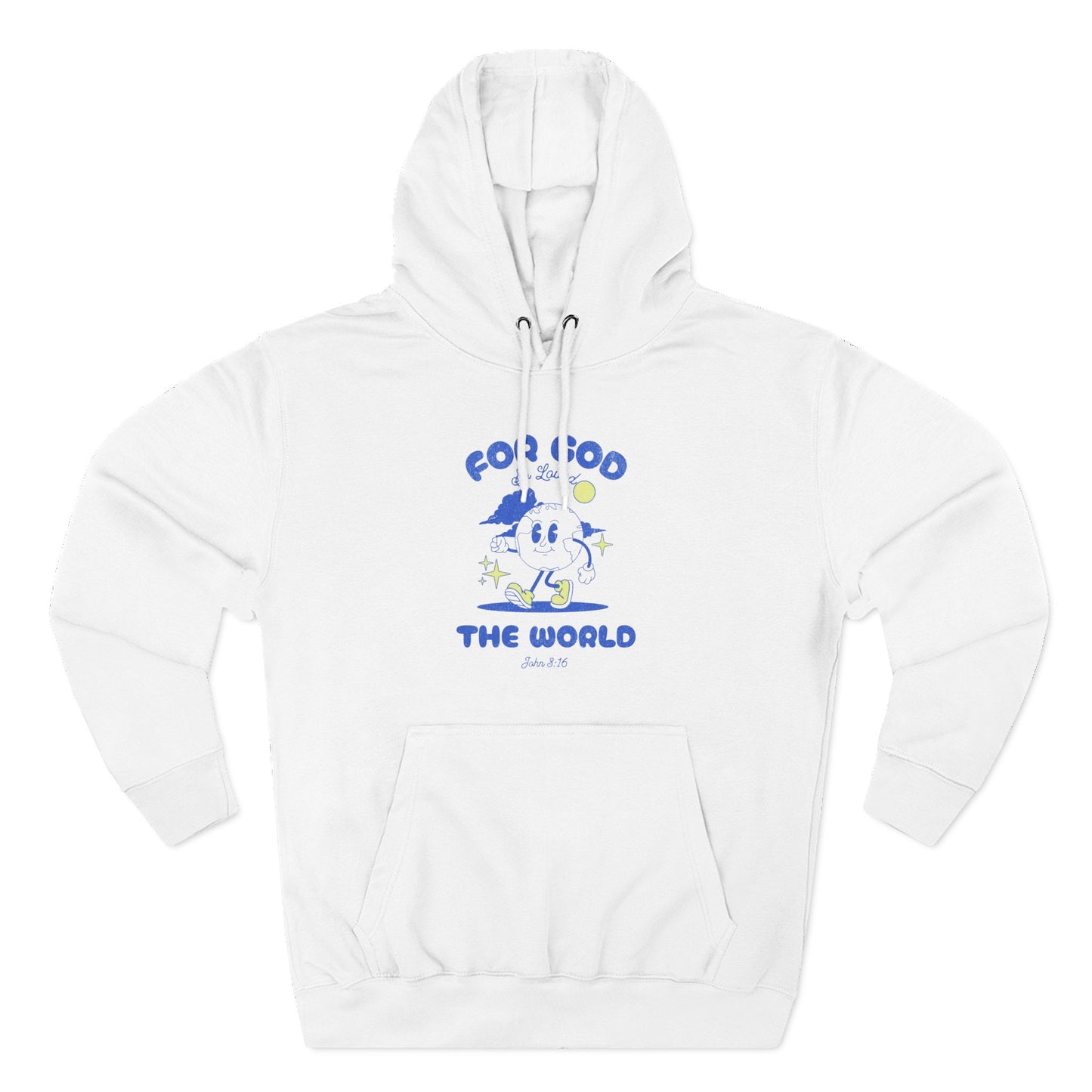 For God So Loved the World Hoodie - John 3:16 Christian Hoodie White - Vintage Retro Faith Sweatshirt
