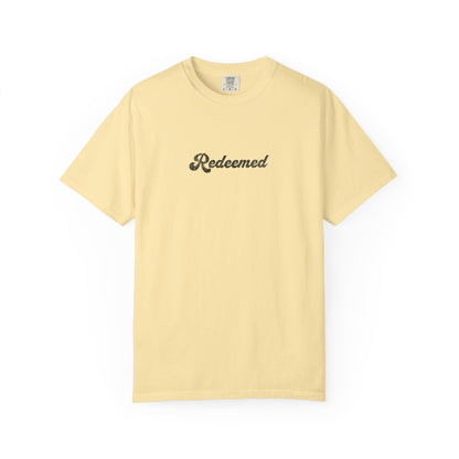 Redeemed Graphic T-shirt for Self-Expression, Spiritual Apparel, Casual Wear, Gift for Friends, Inspirational Daily Wear