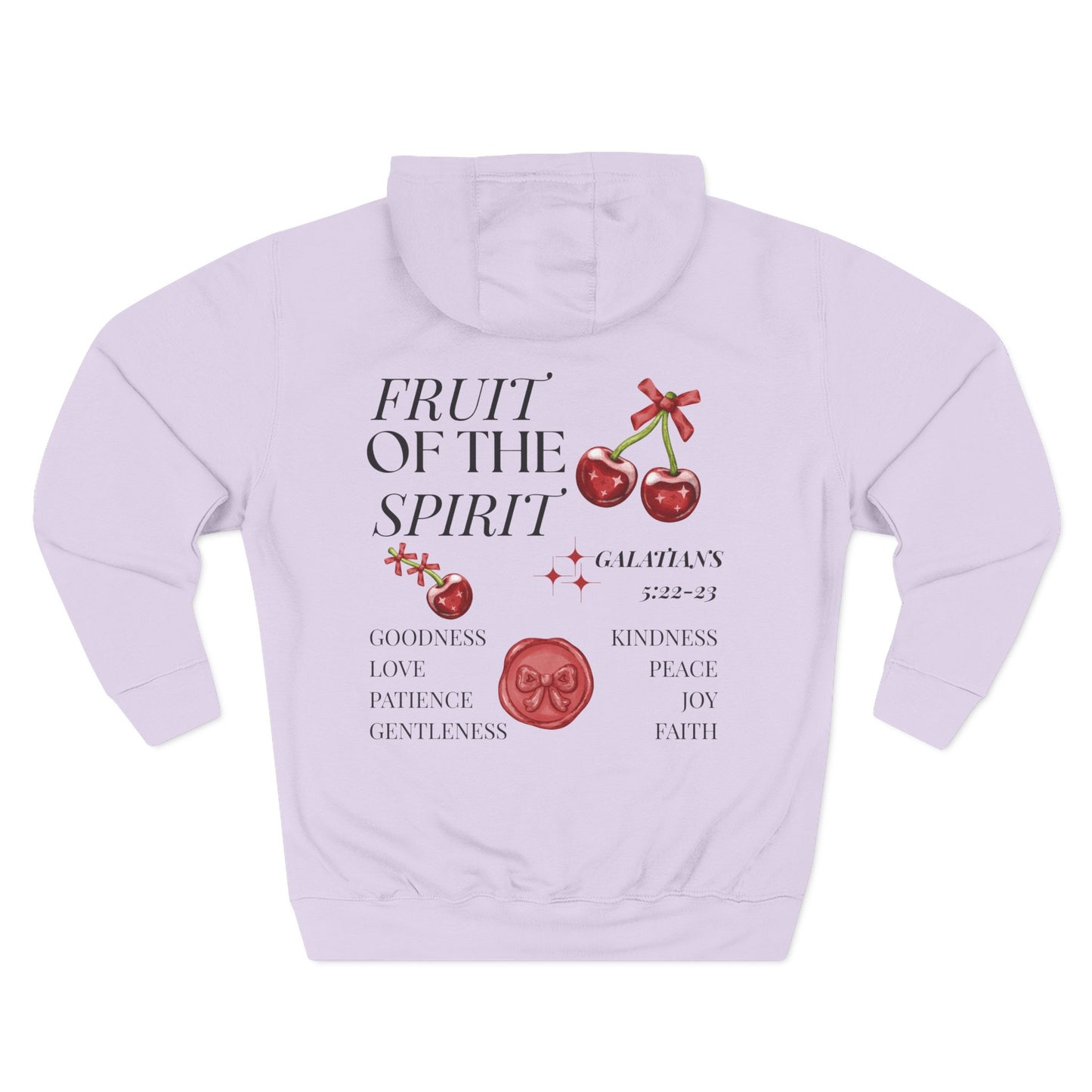 Womens Christian Hoodie Cherry Fruit of the Spirit (Galatians 5:22–23 Faith Hoodie)