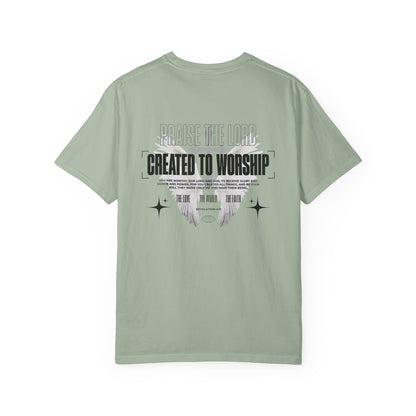 Created to Worship Oversized T-Shirt for Men | Revelation 4:11 Christian Tee | Praise the Lord Shirt | Premium Garment-Dyed Cotton