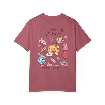 Back to School “Light of the World” Comfort Colors® Tee – Women’s Fit, Chistian Tee, Casual Outfit