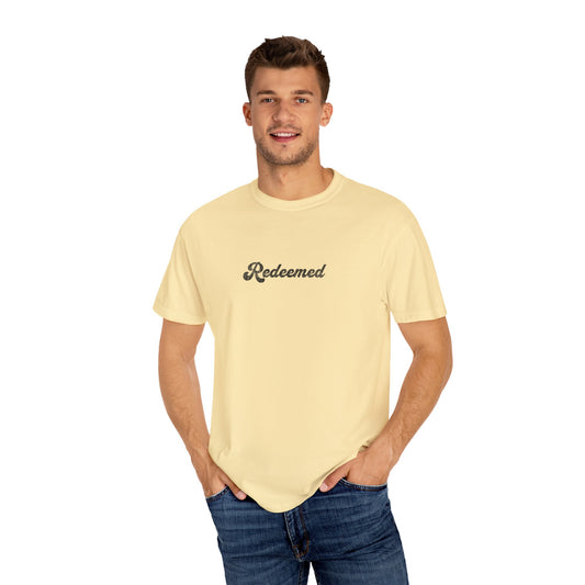 Redeemed Graphic T-shirt for Self-Expression, Spiritual Apparel, Casual Wear, Gift for Friends, Inspirational Daily Wear