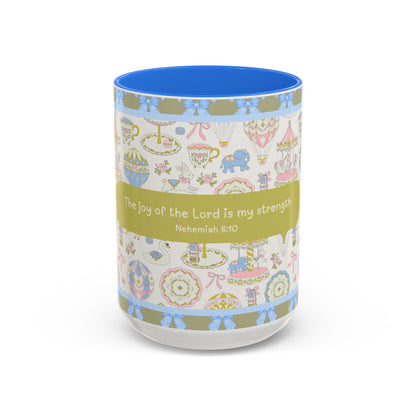 Faith-Inspired Mug with Bible Verse Christian Coffee Cup – “The Joy of the Lord is My Strength” Nehemiah 8:10