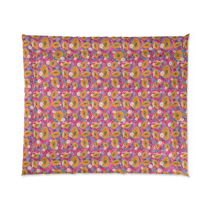 Bed Comforter - Papayas, Spring and Love!