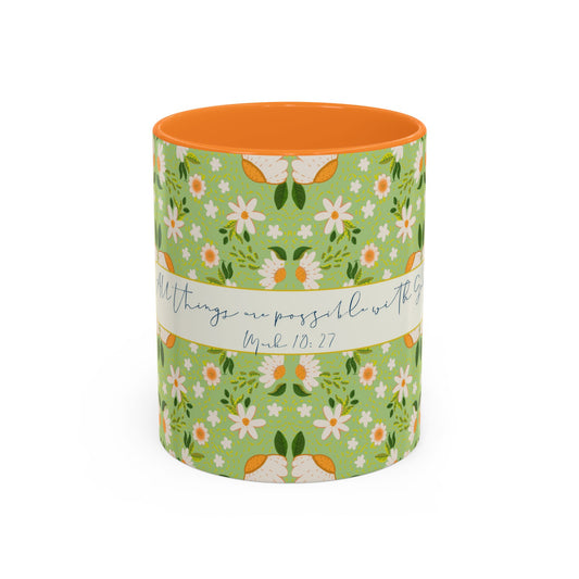 Inspirational Floral Mug - Colorful 11oz & 15oz Coffee Cups with Uplifting Quote