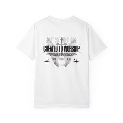 Created to Worship Oversized T-Shirt for Men | Revelation 4:11 Christian Tee | Praise the Lord Shirt | Premium Garment-Dyed Cotton