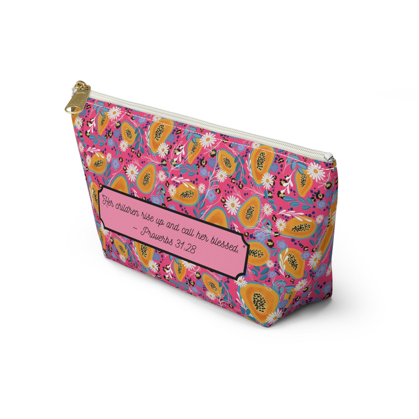 Mother’s Day Floral Accessory Pouch – Proverbs 31:28